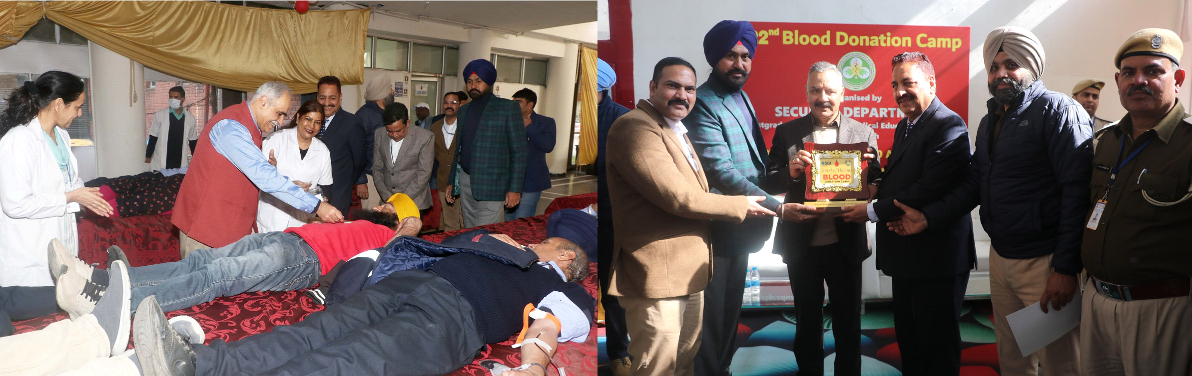 22nd Blood Donation Camp organized by Security Department of PGIMER on the eve of Republic Day